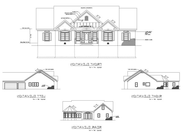 Rear Elevation image of The Brookshire House Plan
